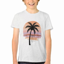 Sunset Beach Vibes – Minimalistischer Tropischer T