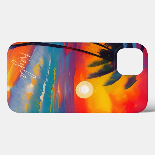Sunset Beach Vibes Personalisiert iPhone / iPad Ge Case-Mate iPhone Hülle (Rückseite (Horizontal))