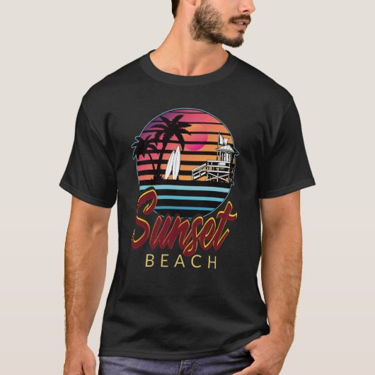 Sunset Beach Vibes Vacation Humorous Saying T-Shirt (Vorderseite)