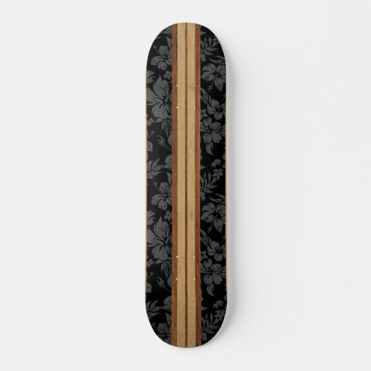 Sunset Beach Vintage Surfbrett Faux Holz Skateboard (Vorne)