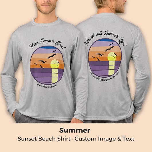 Sunset Beach - Vorder- und Rückseite für benutzerd Tri-Blend Shirt