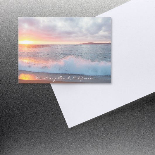 Sunset Beach Waves Monterey California Magnetkarte