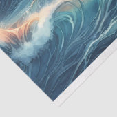 Sunset Beach Waves Wasserfarbendekoupage Seidenpapier (Ausschnitt)