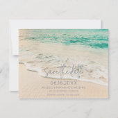 Sunset Beach Wedding Foto Save the Date Ankündigung (Vorderseite)
