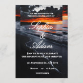 Sunset Beach Wedding Invitation Einladung (Vorderseite)