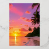 Sunset Beach Wedding Invitation Folieneinladung (Rückseite)