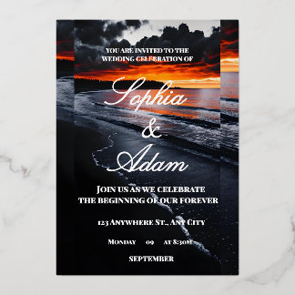 Sunset Beach Wedding Invitation Folieneinladung