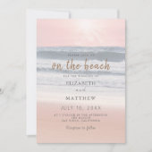 Sunset Beach Wedding | Oceanside Wedding Einladung (Vorderseite)
