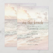 Sunset Beach Wedding | Oceanside Wedding Einladung (Vorne/Hinten)