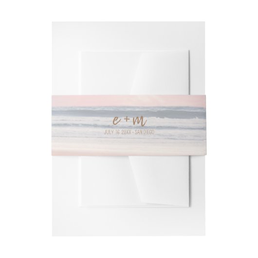 Sunset Beach Wedding | Oceanside Wedding Einladungsbanderole (Vorderseite Beispiel)