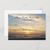 Sunset Beach Wedding RSVP Card (Vorne/Hinten)