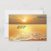 Sunset Beach Wedding RSVP Card (Vorderseite)