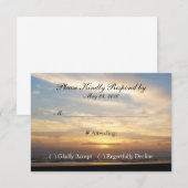 Sunset Beach Wedding RSVP Card Karte (Vorne/Hinten)