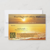 Sunset Beach Wedding RSVP Card Karte (Rückseite)