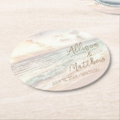 Sunset Beach Wedding Runder Pappuntersetzer (Angewinkelt)