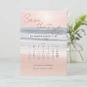 Sunset Beach Wedding Save The Date (Stehend Vorderseite)