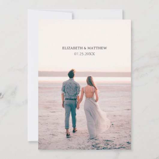 Sunset Beach Wedding Save The Date (Rückseite)