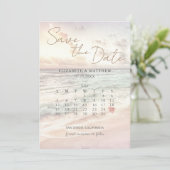 Sunset Beach Wedding Save The Date (Stehend Vorderseite)
