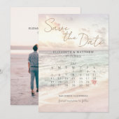 Sunset Beach Wedding Save The Date (Vorne/Hinten)