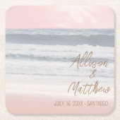 Sunset Beach Wedding | Seaside Wedding Rechteckiger Pappuntersetzer (Vorderseite)