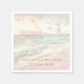 Sunset Beach Wedding | Seaside Wedding Serviette (Vorderseite)