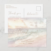 Sunset Beach Wedding Thank you Postcard Postkarte (Vorne/Hinten)