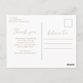 Sunset Beach Wedding Thank you Postcard Postkarte (Rückseite)
