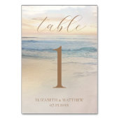 Sunset Beach Wedding Tischnummer (Vorderseite)