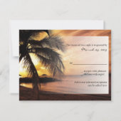 Sunset Beach Wedding UAWG RSVP Karte (Rückseite)