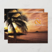Sunset Beach Wedding UAWG RSVP Karte (Vorne/Hinten)