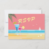 Sunset Beach Wedding UAWG RSVP Karte (Vorderseite)