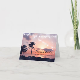 Sunset Beach Wedding Vielen Dank Dankeskarte
