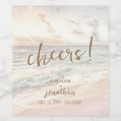 Sunset Beach Wedding Weinetikett (Einzelnes Label)