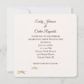 Sunset Beach Wedding With Bridal Arch Einladung (Rückseite)