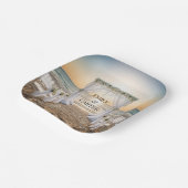 Sunset Beach Wedding With Bridal Arch Pappteller (Gewinkelt)