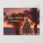 Sunset Beach Weihnachtskarten Christlich Feiertagspostkarte (Vorderseite)