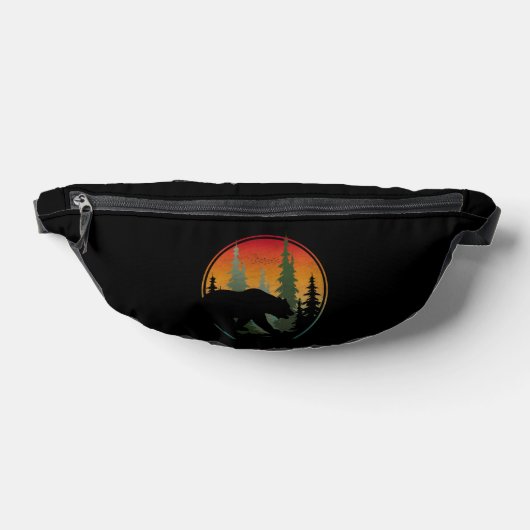Sunset Bear Nature Forest Animal Bauchtasche (Ablage )