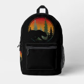 Sunset Bear Nature Forest Animal Bedruckter Rucksack (Vorderseite)