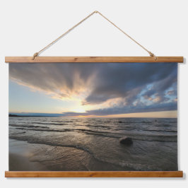 Sunset Beauty Wandteppich Mit Holzrahmen