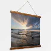 Sunset Beauty Wandteppich Mit Holzrahmen (Gewinkelt)