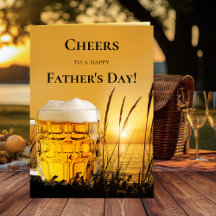 Sunset Beer Best Vater Vathers Day Card
