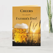 Sunset Beer Best Vater Vathers Day Card Karte (Vorderseite)