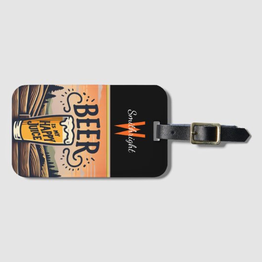 Sunset Beer im Land Gepäckanhänger (Vorderseite (Horizontal))