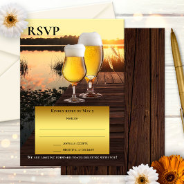 Sunset Beer Summer RSVP Card Einladung