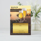 Sunset Beer Summer RSVP Card Einladung (Stehend Vorderseite)