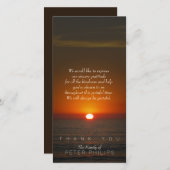 Sunset Beileid Vielen Dank Foto Card Dankeskarte (Vorne/Hinten)