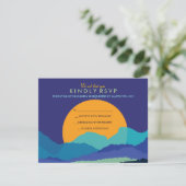 SUNSET & BERGE Bar Bat Mitzvah Reply Card RSVP Karte (Stehend Vorderseite)