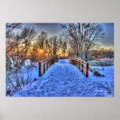 Sunset Beyond the Bridge Winterszene Poster (Vorne)