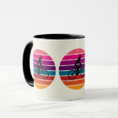 Sunset Bike Ride Silhouette Tasse (Vorderseite Links)