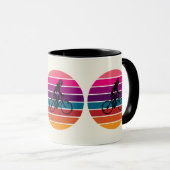 Sunset Bike Ride Silhouette Tasse (VorderseiteRechts)